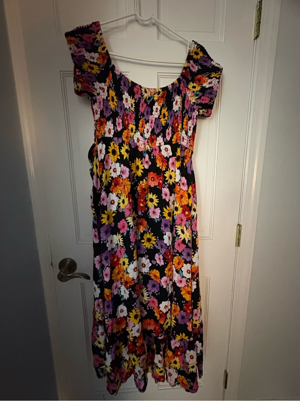 Torrid Black Floral Off-Shoulder Smocked Maxi Dress